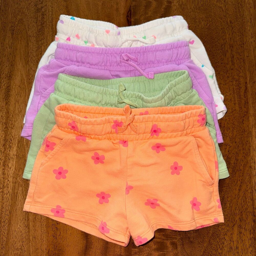Cat & Jack Girls 4T Shorts Bundle 4-Pack Colorful Summer Set